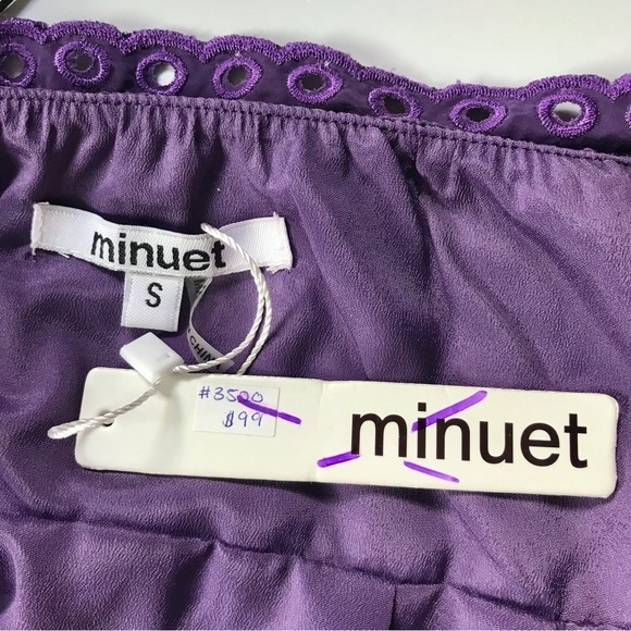 MINUET Purple Violet New With Tag Strapless Eyelet Party Dress Size Small NWT - Picture 9 of 16